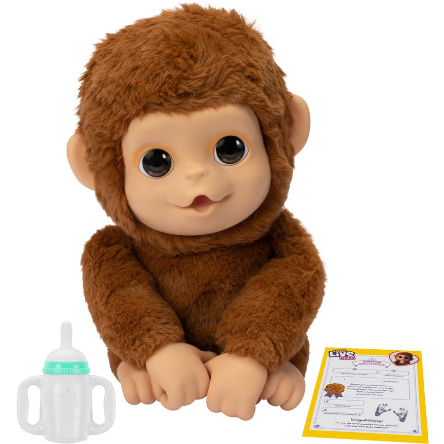 Little Live Pets My Baby Monkey Plush Toy - Interactive Cuddly Stuffed Animal with Sounds & Movements for Kids (Perfect Gift for Birthdays & Christmas Playtime)