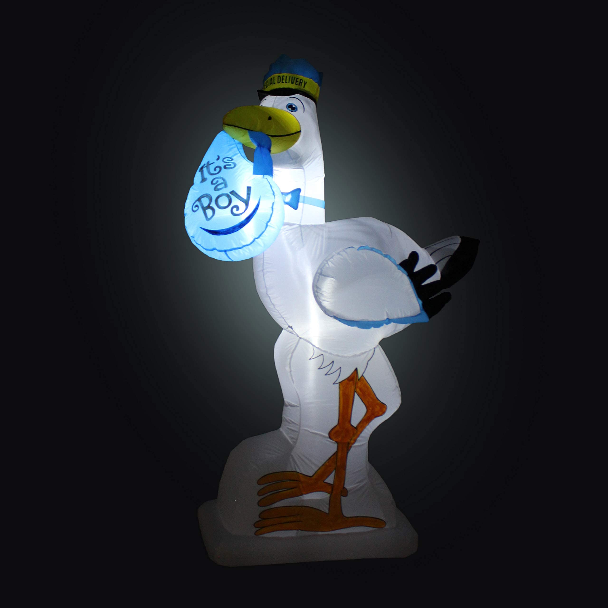 Baby Shower Decorations Bundle - 6ft Tall Inflatable Pink Stork (It's a Girl) & Blue Stork (It's a Boy) with LED Lights | Gender Reveal Party Decor, Nursery Room Decoration, Newborn Celebration