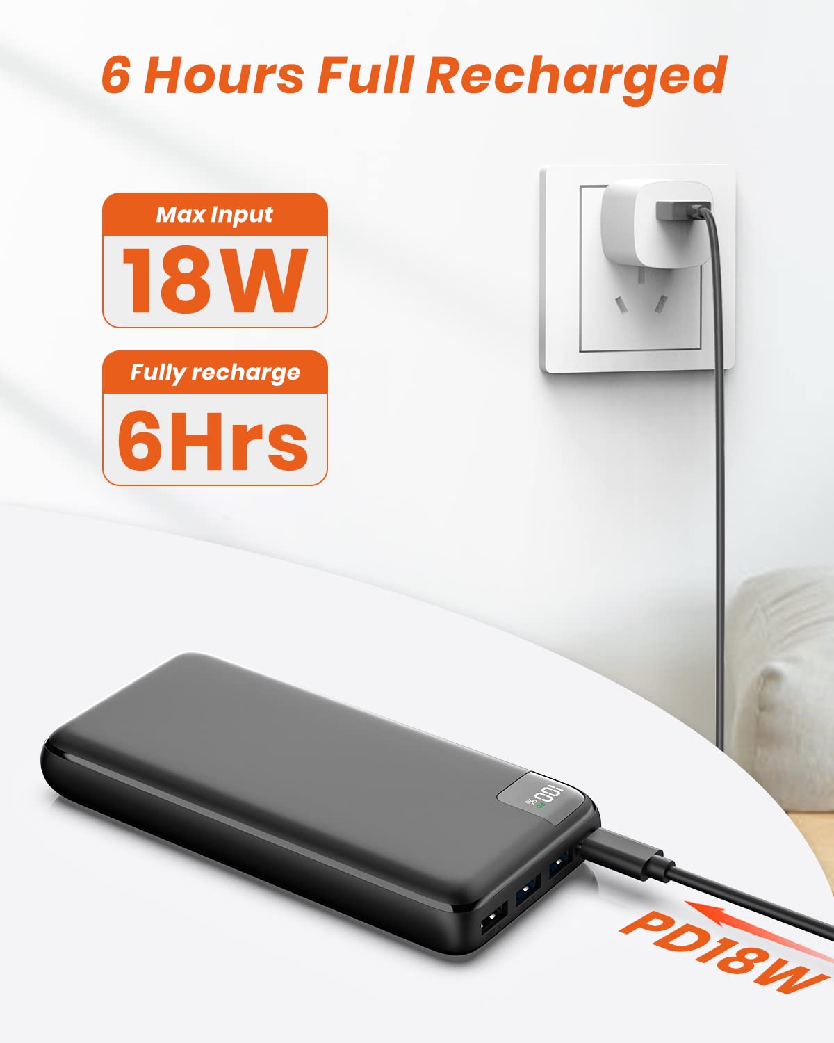 SOARAISE 27000mAh Power Bank with 22.5W Fast Charging, USB C PD 3.0 QC 4.0 Portable Charger - LED Display External Battery Pack for iPhone 16/15/14/13/12 Pro, Samsung S21, Google Pixel, iPad - Perfect for Travel, Camping & Emergency Power Backup