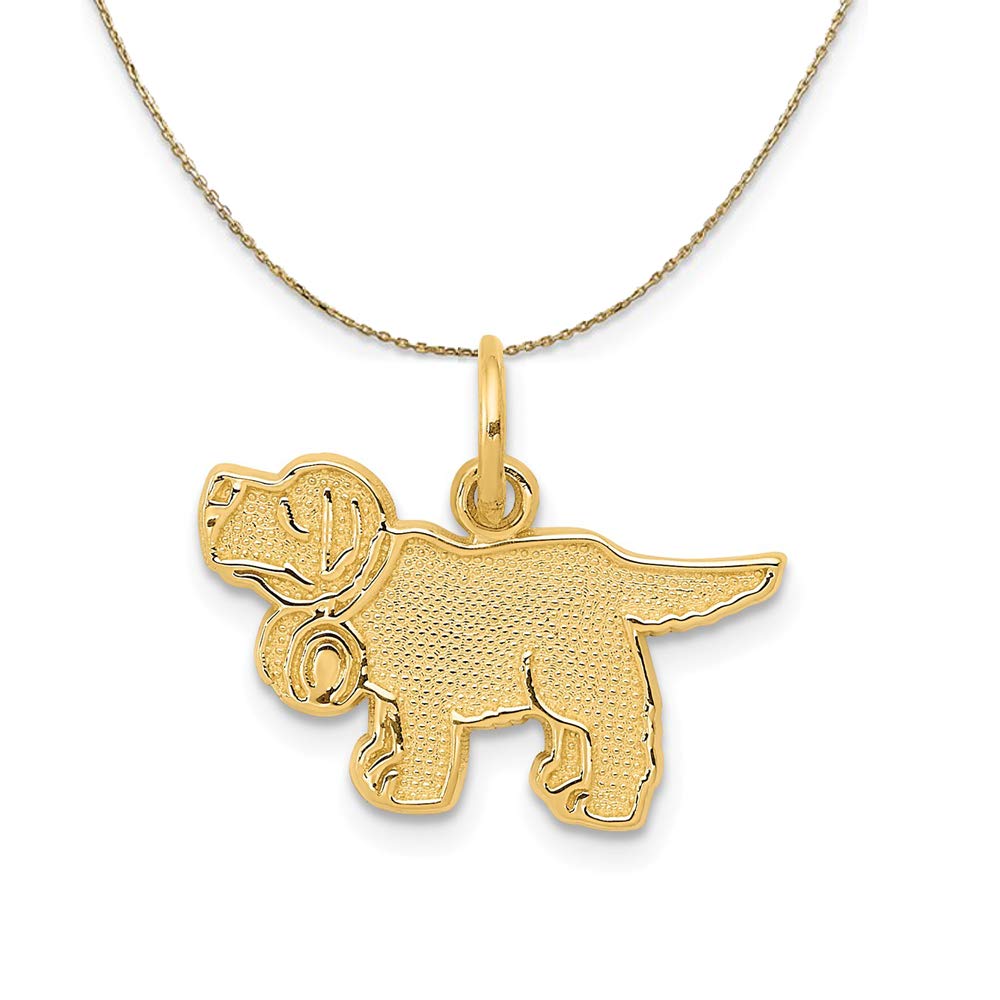 14k Yellow Gold Saint Bernard Puppy Necklace for Dog Lovers