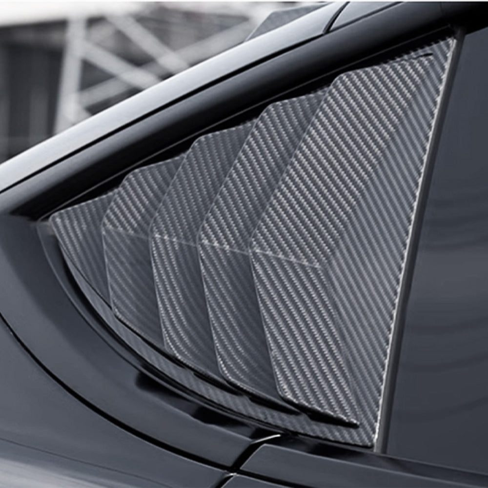 Premium Real Carbon Fiber Rear Side Window Louvers for Tesla Model Y 2020-2025 | High-Performance Aerodynamic Racing Design | Enhances Style & Vehicle Aerodynamics | Perfect for Car Enthusiasts & Street Racing
