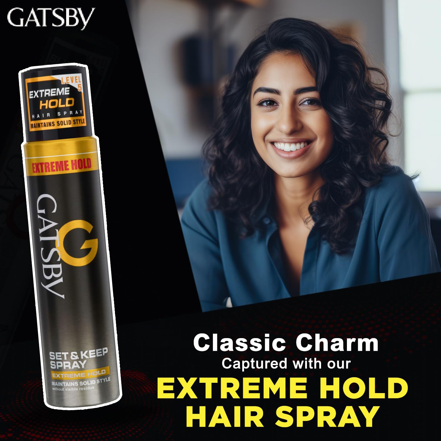 Gatsby Set & Keep Hair Spray - Extreme Hold Hairspray for Men & Women | Quick Drying, Long Lasting Hold, No Flakes, Natural Shine | Non-Sticky, Easy Wash Off | 250ml Styling Hair Spray | Perfect for Daily Use, Parties & Special Occasions