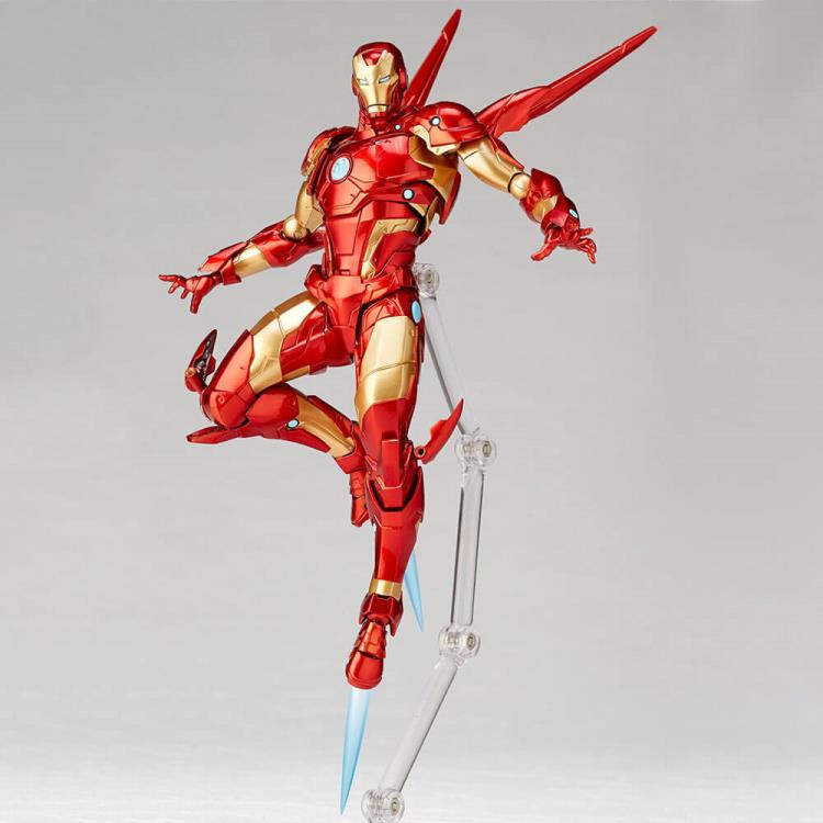 Amazing Yamaguchi Revoltech No. 013 Iron Man Bleeding Edge Armor Action Figure - Highly Articulated Collectible for Marvel Fans & Display Cases