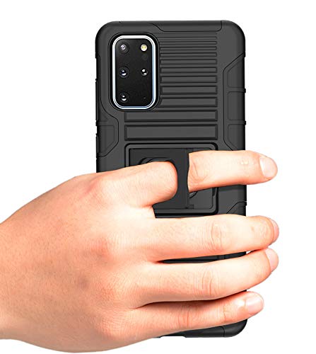 Rugged Samsung Galaxy S20 Plus Case with Stand, Belt Clip Holster & Magnetic Car Mount - Shockproof Protective Cover for Galaxy S20+ - Perfect for Driving, Work & Outdoor Activities