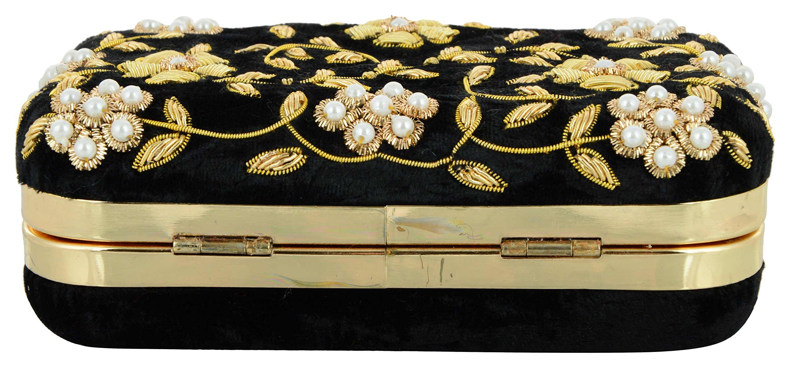 Luxury Women's Velvet Clutch Purse - Black Evening Bag for Parties, Weddings & Formal Events | Free Size Handbag for Women