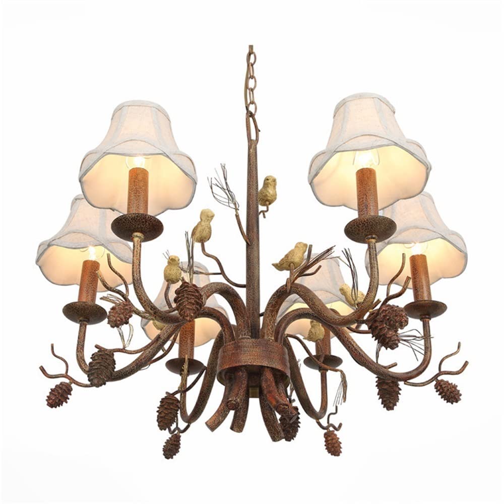 6-Light Rustic Chandelier for Bedroom, Kitchen & Dining