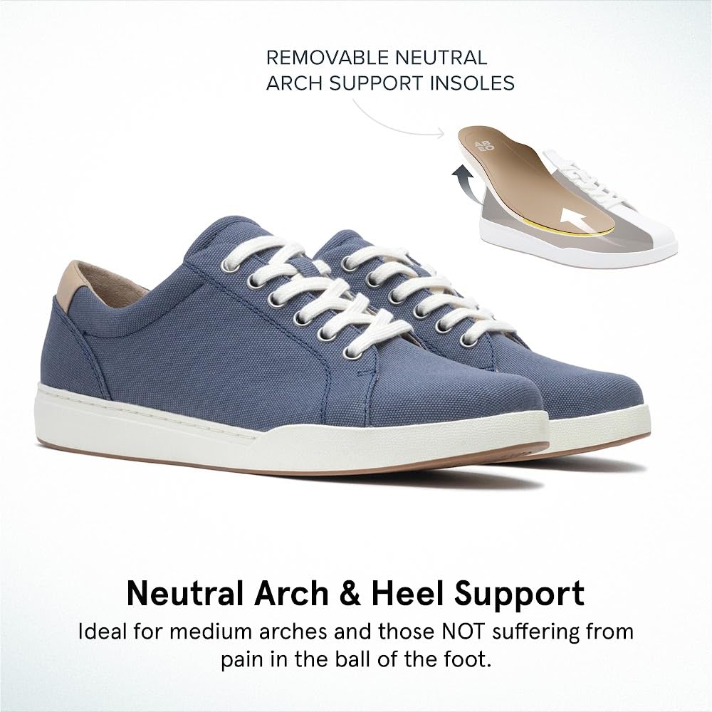 ABEO Addie Women's Arch Support Sneakers - Comfortable Walking Shoes for Plantar Fasciitis & Foot Pain Relief with Removable Orthotic Insoles - Casual Fashion Sneakers for Work, Travel & Everyday Wear