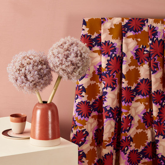 Eco-Friendly Viscose Fabric with Lenzing™ EcoVero™ Fibers - Atelier Brunette Waterlily Maple - Perfect for Dresses, Blouses & Sustainable Fashion Projects