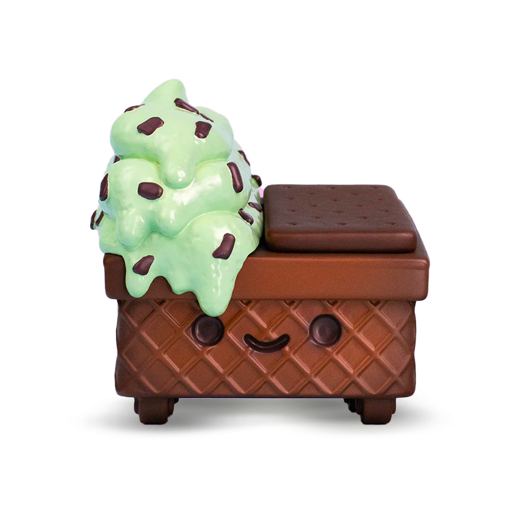 Mint Chip Dumpster Ice Cream Vinyl Figure - Cute Collectible Toy for Home Decor, Office Display & Gift for Ice Cream Lovers