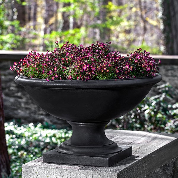 Campania International Low Savannah Urn Planter - Elegant Garden Decor for Patio, Lawn & Outdoor Landscaping