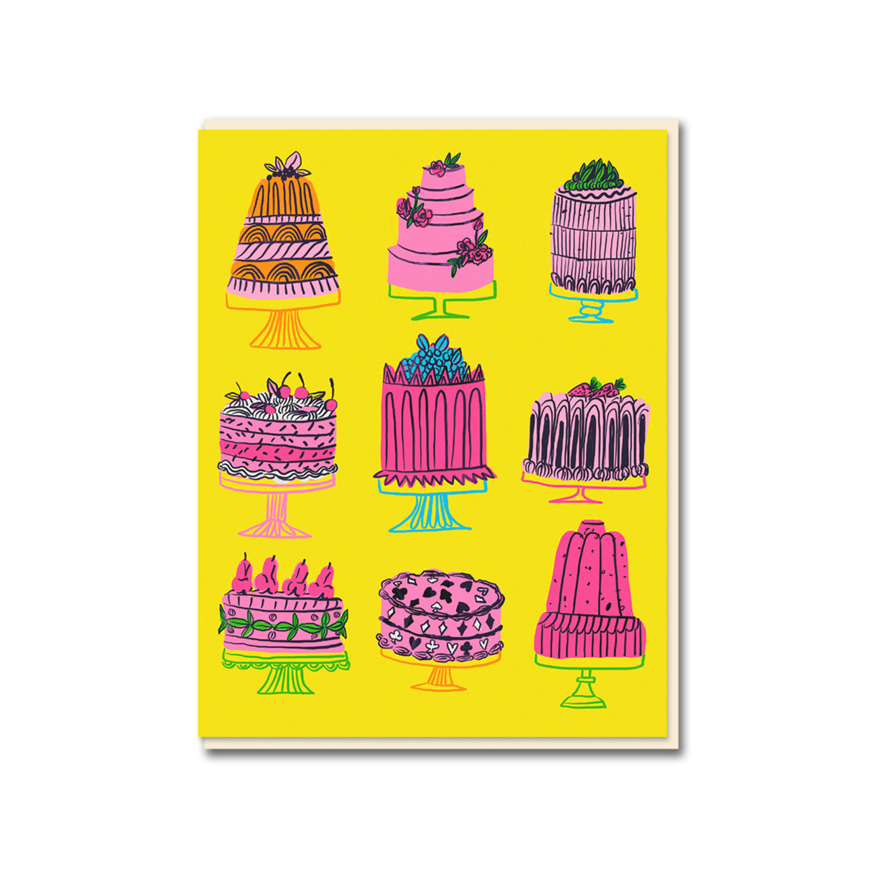 Happy Birthday Greeting Card with Cake Design - Perfect for Birthday Wishes, Parties & Celebrations