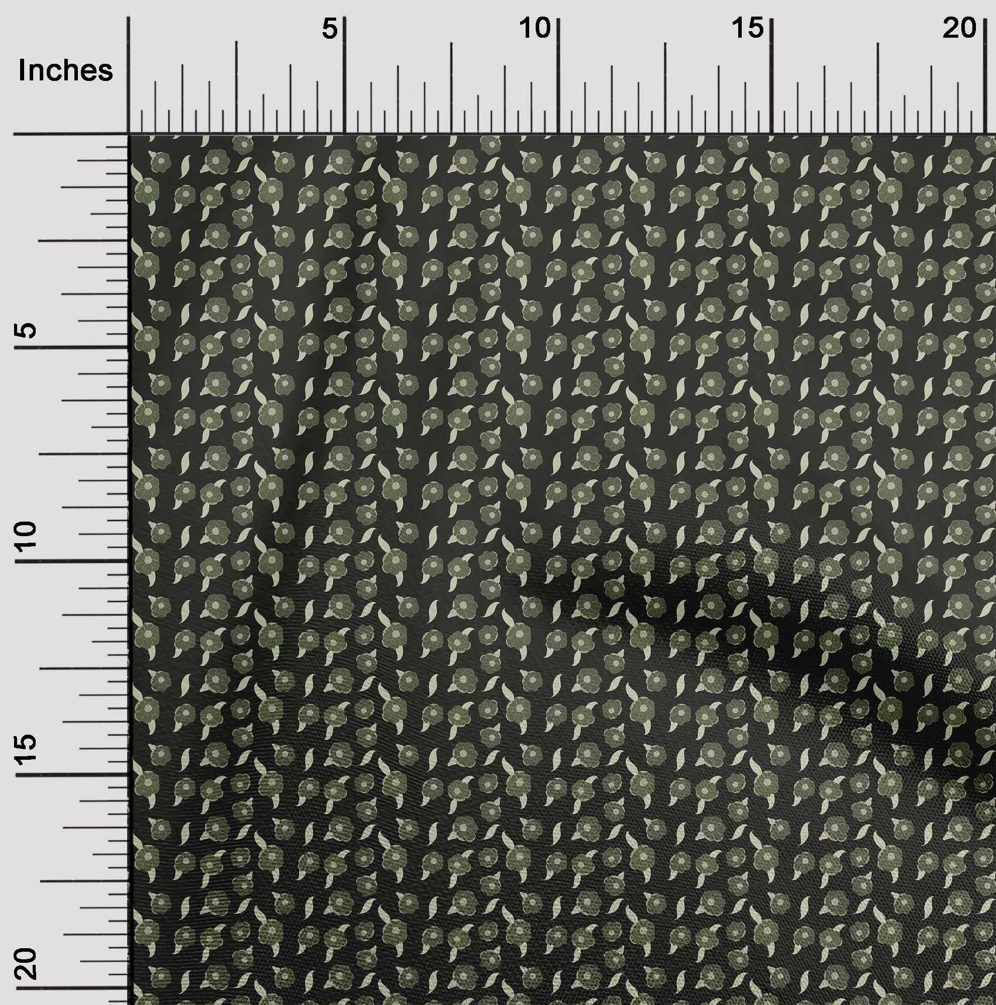oneOone Polyester Spandex Black Asian Floral Print Fabric by The Yard - 56 Inch Wide Stretchy Dress Material (8756) | Perfect for DIY Dresses, Skirts, and Home Decor Projects