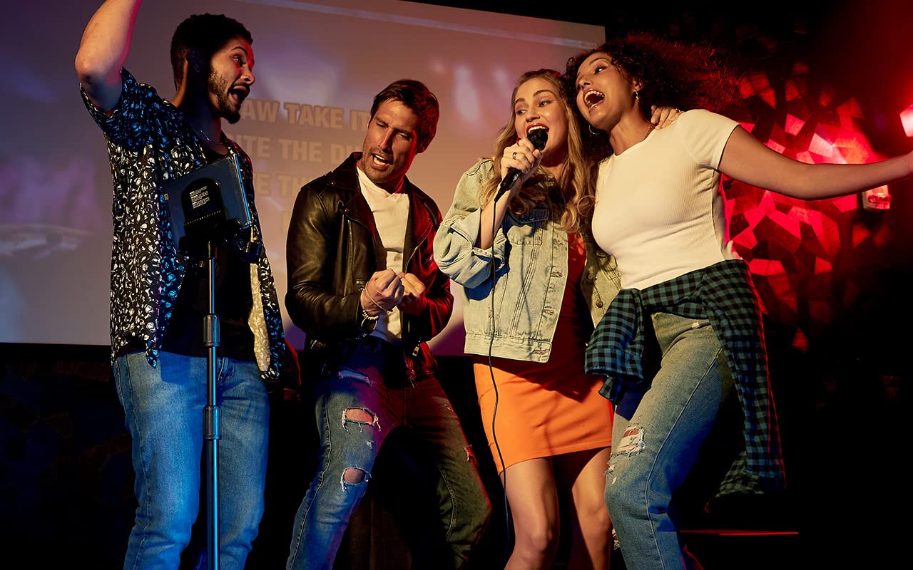 Singing Machine SingCast MAX Bluetooth Karaoke Machine with Video Casting, 35W Party Speaker, Microphone, 22 Voice Effects & Pitch Correction - Portable PA System with LED Lights & Stand for Home Parties, Family Gatherings, Kids Birthday & Entertainment Events