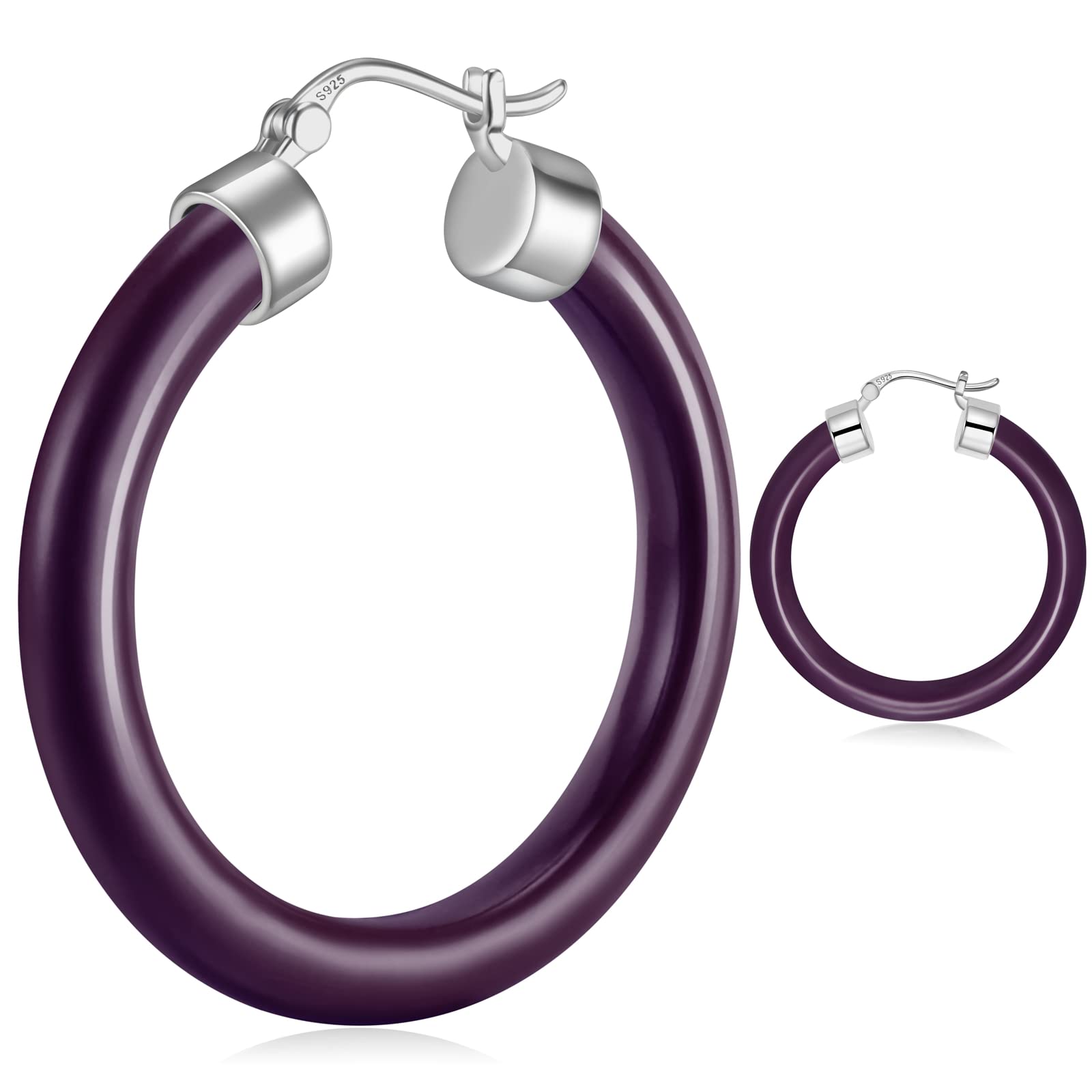 925 Sterling Silver Hoop Earrings for Women - Gold Plated with Multicolor Stones | Elegant Dangle Earrings for Christmas, Birthday, Party | Perfect Jewelry Gift for Women & Girls | Great for Date Night, Office Wear & Special Occasions
