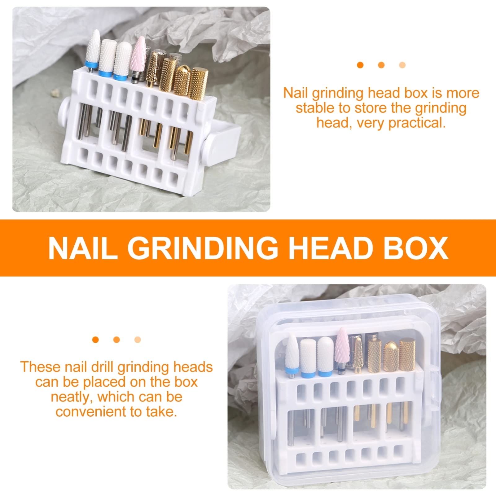 Minkissy 3Pcs Nail Drill Bit Holder - Portable Manicure Tool Organizer with Grinding Head Bracket & Keychain for Nail Clippers, Polish Bits Storage - Perfect for Salon Professionals & Home Nail Care