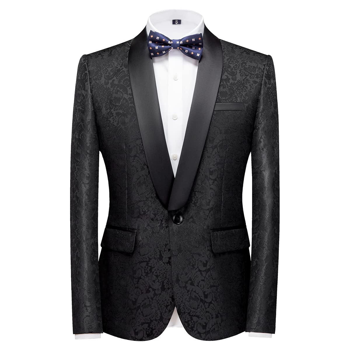 Slim Fit 3 Piece Tuxedo Suit for Men | Formal Skinny Shawl Lapel Paisley Wedding Prom Suit Set | Perfect for Weddings, Proms, Black Tie Events & Special Occasions