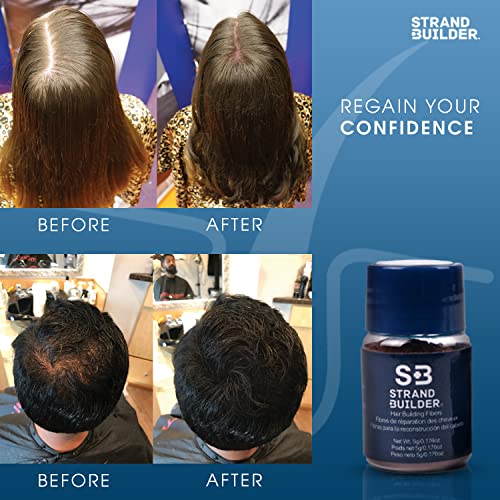 Natural Keratin Hair Building Fibers for Thinning Hair & Hair Loss - Undetectable Hair Thickener for Men & Women (5g, Black) | Instant Volume Boost for Daily Styling, Special Occasions & Confidence Building