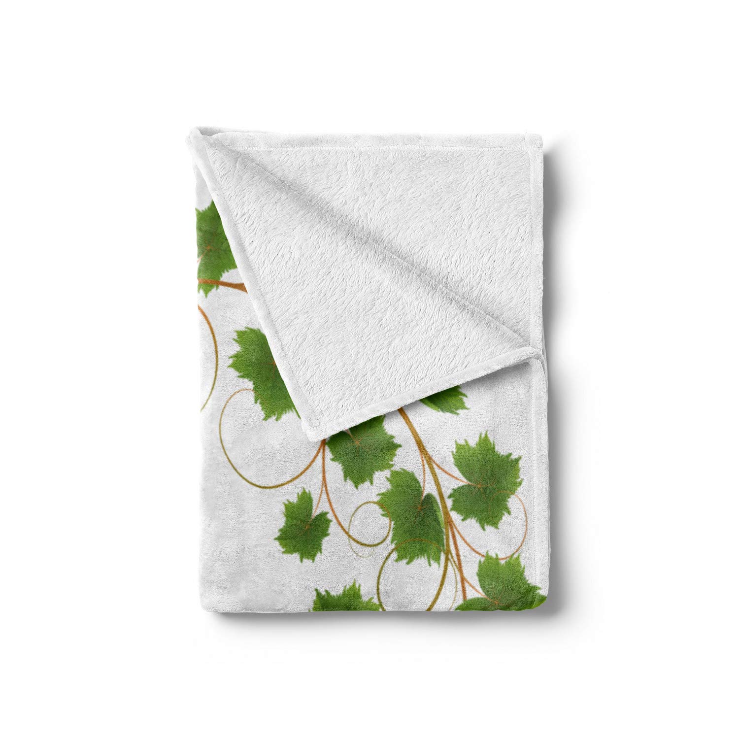 Ambesonne Vineyard Throw Blanket - Soft Flannel Fleece Blanket with Curved Ivy & Cabernet Wine Cluster Print, 70