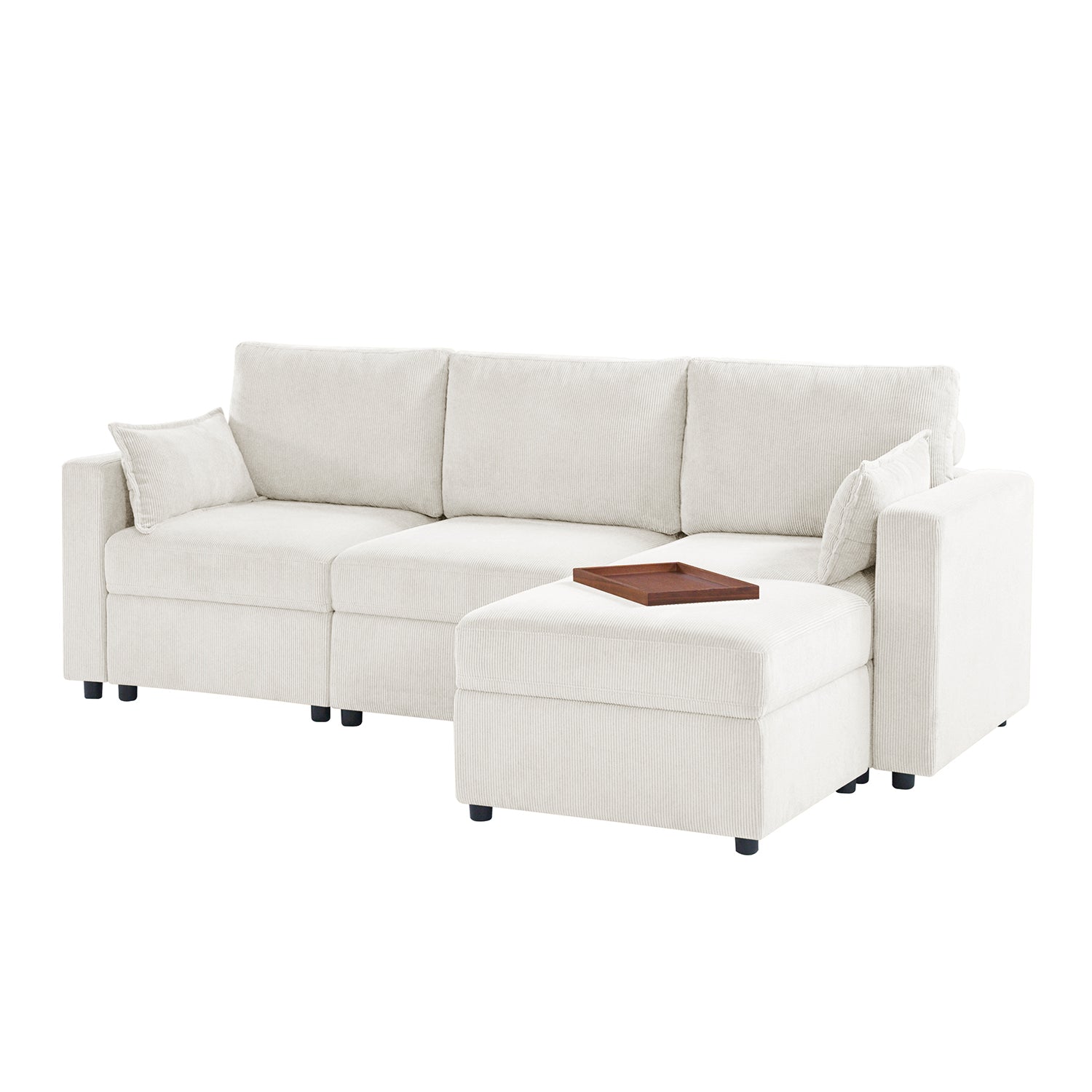 Amando Soft Storage Sectional Sofa - Modern L-Shaped Couch with Hidden Storage | Perfect for Small Spaces, Living Room & Apartment | Comfortable & Stylish Home Furniture