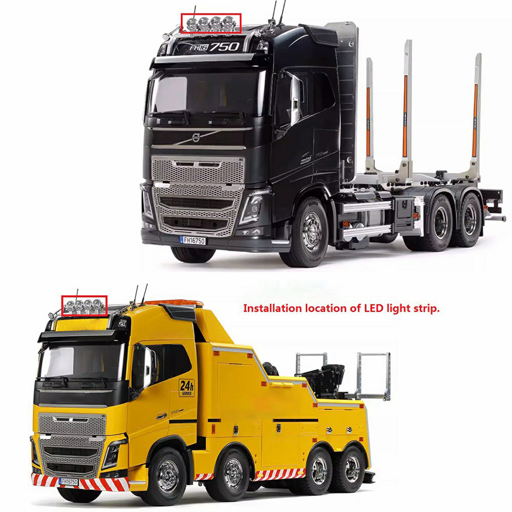 1/14 Scale RC Wrecker Tow Truck 56362 & Timber Truck 56360 LED Roof Light Lamp - DIY Remote Control Model Car Accessories for Nighttime Off-Road Adventures and Competition Racing