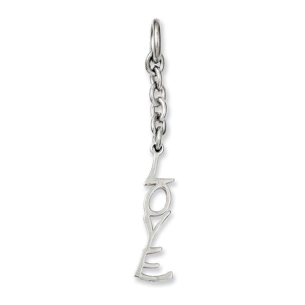 Stainless Steel Polished Love Charm Pendant Necklace - Interchangeable Jewelry Gift for Women, Girlfriend, Wife | Perfect for Valentine's Day, Anniversary, Birthday & Romantic Occasions