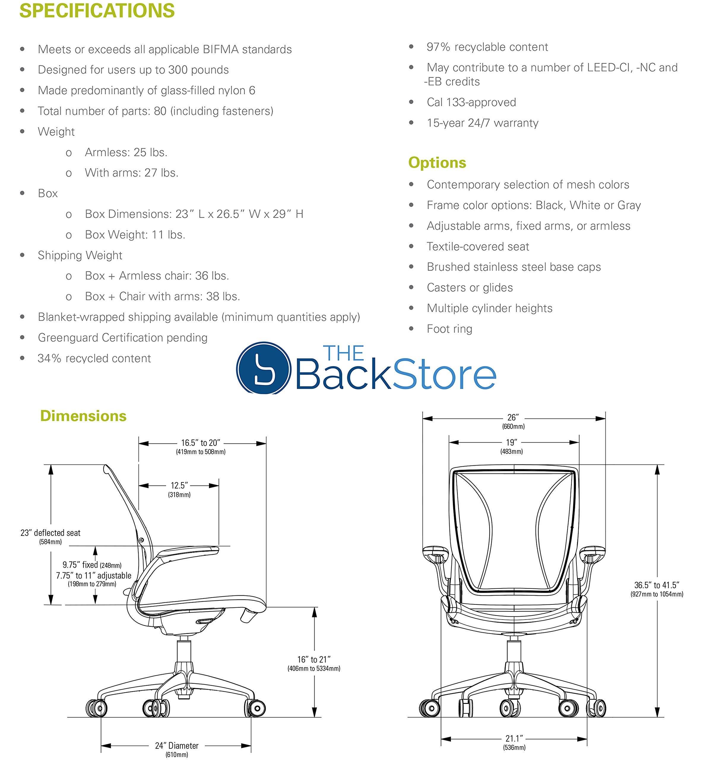 Humanscale Diffrient World Ergonomic Office Task Chair - Adjustable Duron Arms, Black Frame with Black Pinstripe Mesh Back & Seat (Model W11BN10N10) - Carpet Casters - Perfect for Home Office, Workspace & Corporate Environments