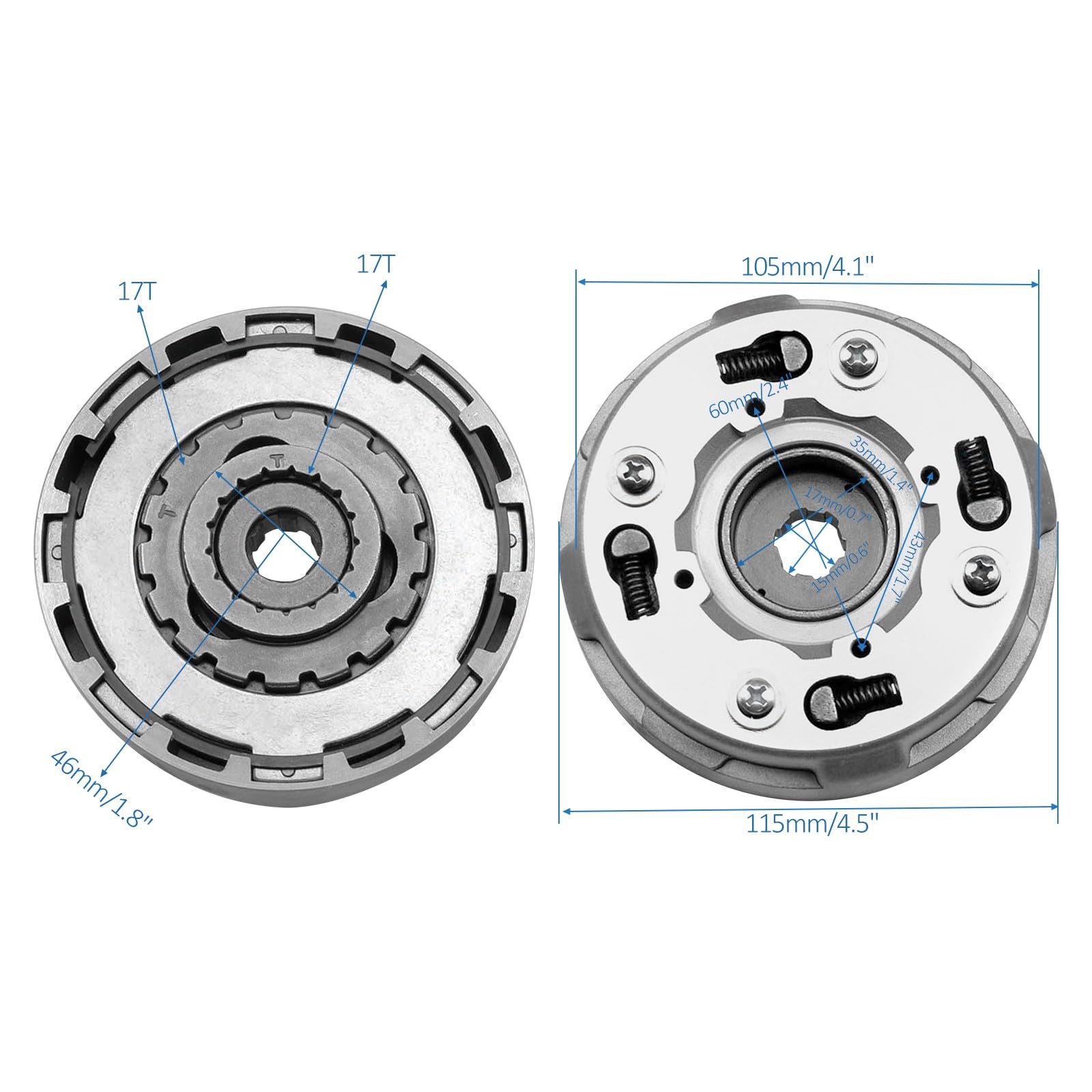 Lifan Motorcycle Clutch Assembly Kit - Replacement Clutch for 50cc to 110cc Kick Start Engines - Compatible with Loncin, Pit Pro, Dirt Bike, Trail, Offroad, Enduro, Mini & Pocket Bikes (Full Auto) - Perfect for Off-Road Racing, Trail Riding & Motorsport Enthusiasts