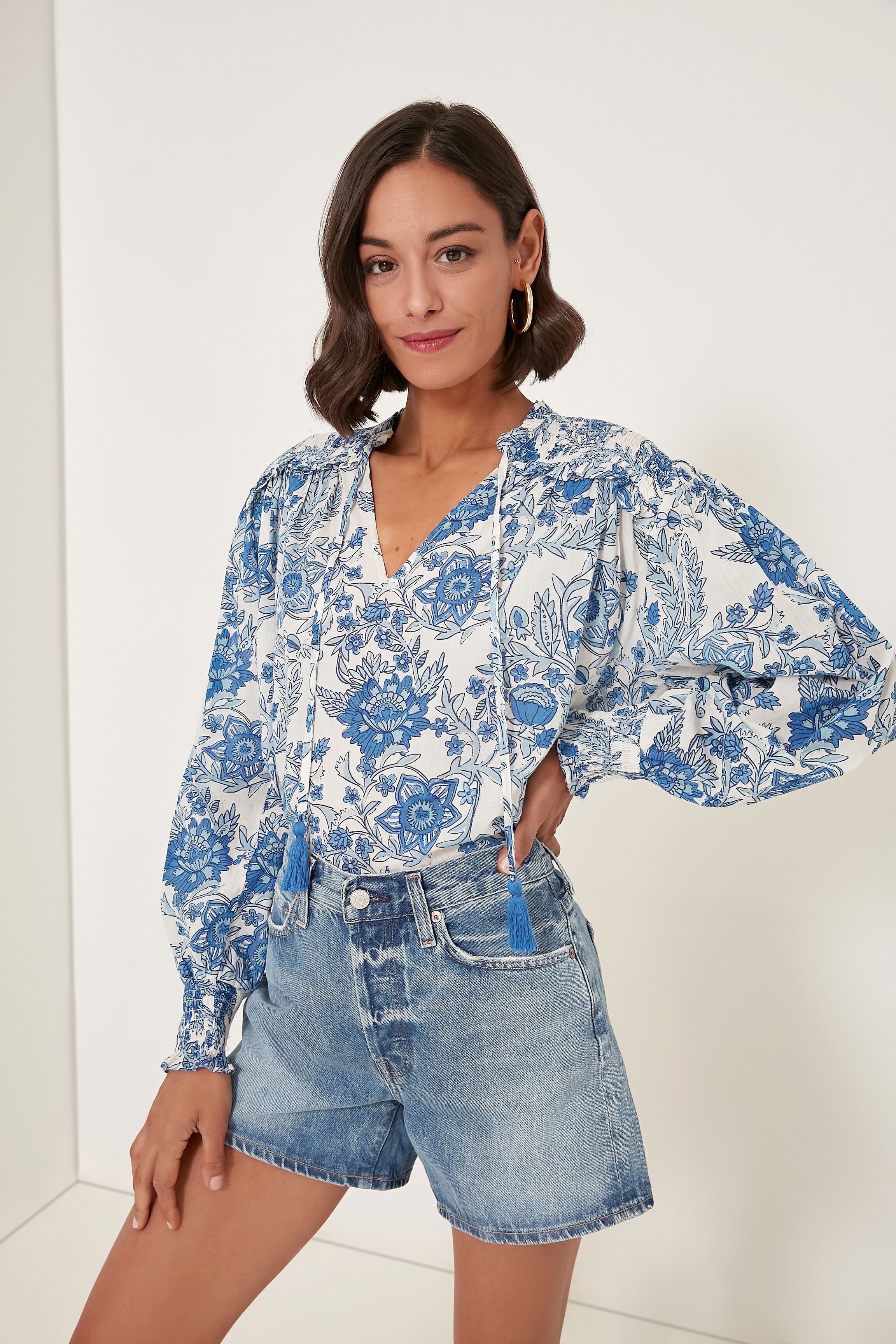 Blue Leticia Hollie Shirt for Women | Stylish Casual Button-Up Blouse | Perfect for Office, Date Night & Everyday Wear