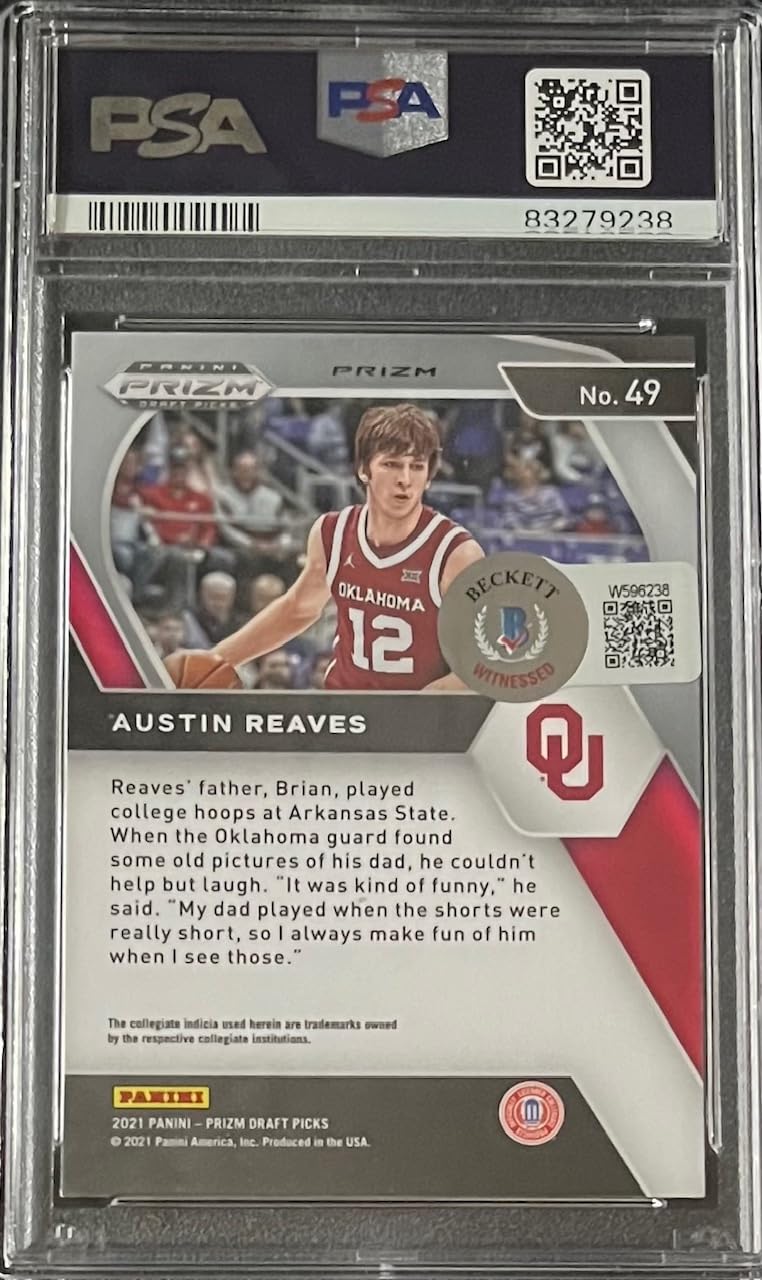 Austin Reaves 2021 Panini Prizm Red Ice Rookie Card #49 Autographed PSA 83279238 - Lakers Basketball Collectible, NBA Memorabilia for Fans & Investors
