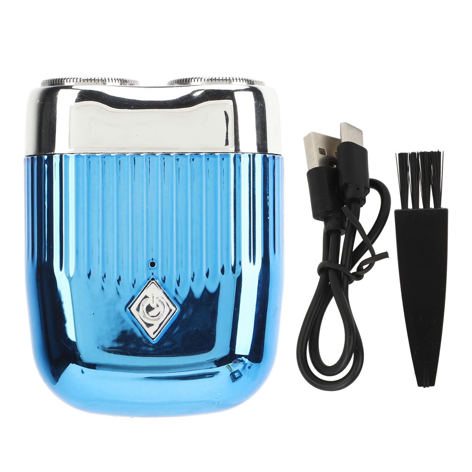Premium Rotary Electric Shaver for Men - Waterproof, Rechargeable & Travel-Friendly with Dual Stainless Steel Blades - Ideal for Smooth Shaving at Home, Gym & Business Trips (Blue)