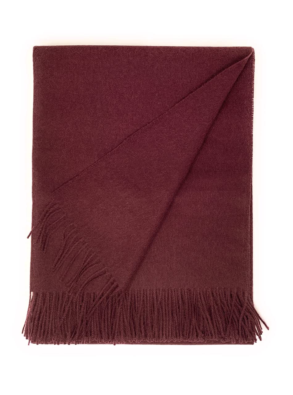 100% Baby Alpaca Wool Throw Blanket - Hypoallergenic, Allergen Free, Ultra Soft & Warm - 51x71 Inches (Cabernet) - Perfect for Home Decor, Sofa, Bed & Travel Accessories