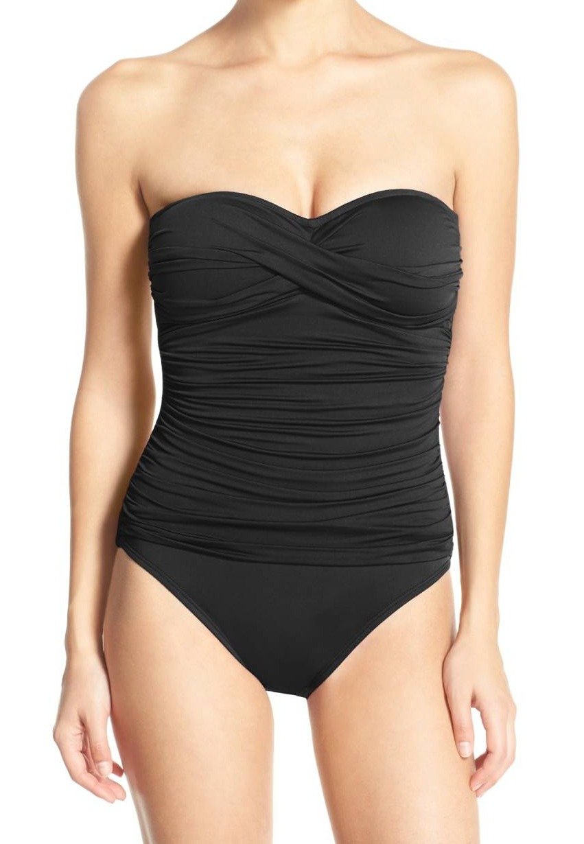 La Blanca Women's Standard Island Goddess Bandeau One Piece Swimsuit - Sexy Summer Swimwear for Beach Vacation & Pool Party