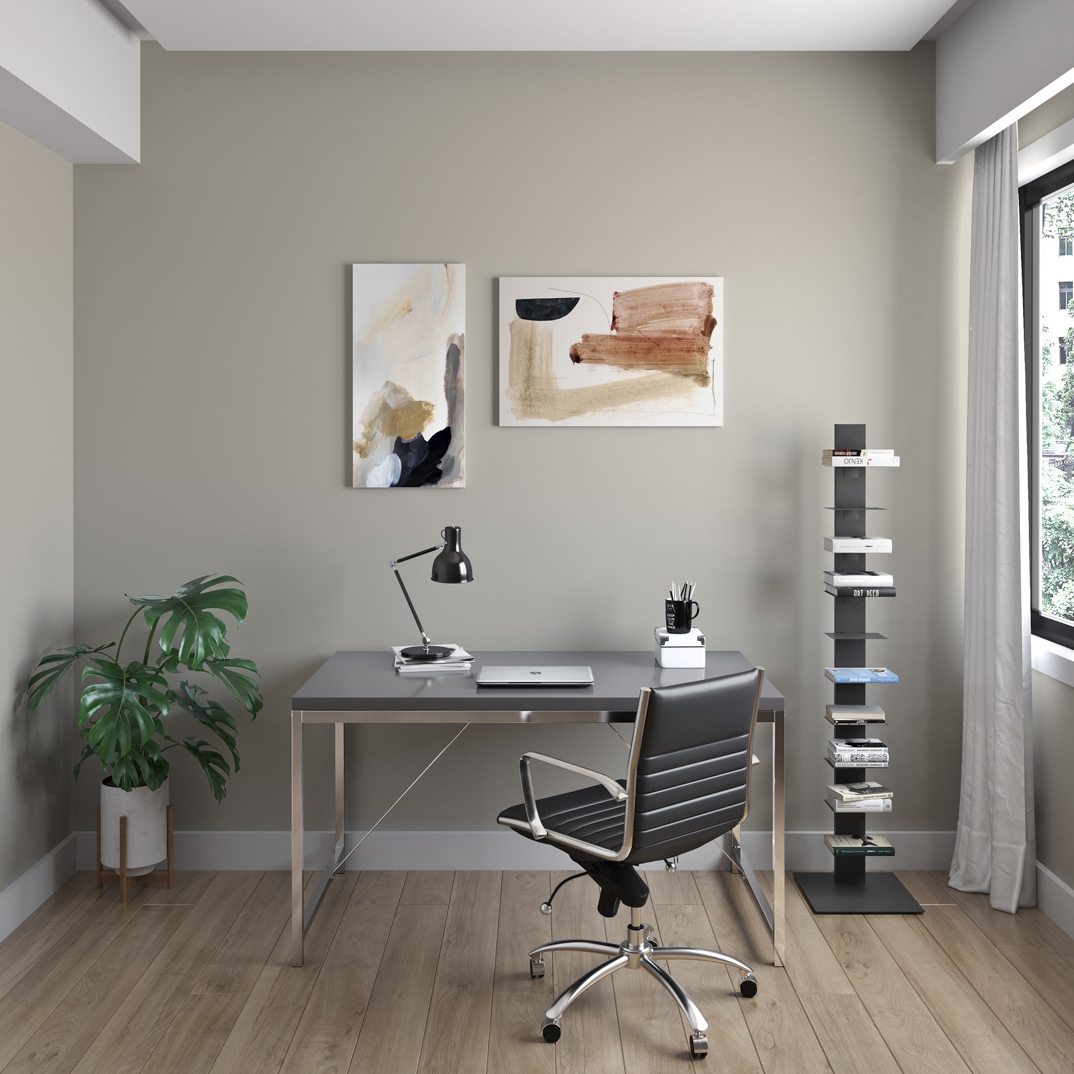 Dirk Low Back Office Chair with Chromed Steel Base - Ergonomic Mesh Desk Chair for Home & Office Workspaces - Perfect for Long Hours of Computer Work, Gaming, and Study Sessions