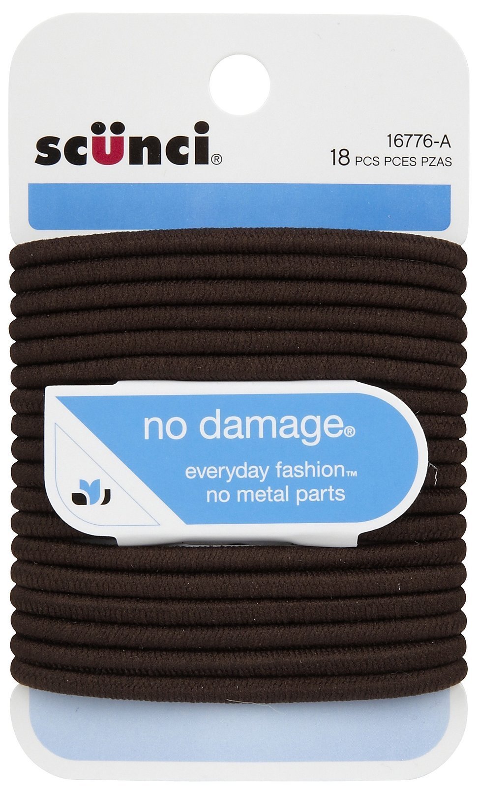 No Damage Elastic Hair Ties for Women - Soft Brown Hair Bands for Ponytails, Braids & Everyday Use - Gentle on Hair, No Pulling or Breakage (Pack of 10)