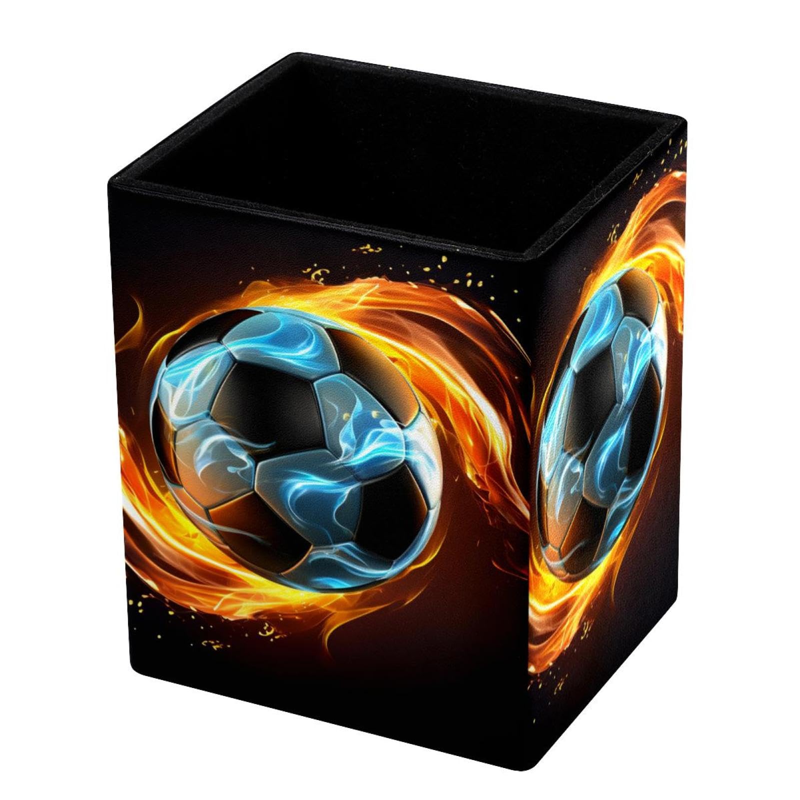 Flaming Football Pen Holder for Desk - Stylish Pencil Organizer for Office & School Supplies - Perfect for Desk Organization & Gift Giving