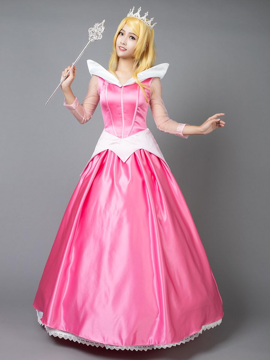 CosFantasy Women's Pink Princess Dress - Elegant Ball Gown for Cosplay, Halloween Costume & Fairy Tale Theme Parties | Perfect for Cosplay Events, Birthday Parties & Photo Shoots