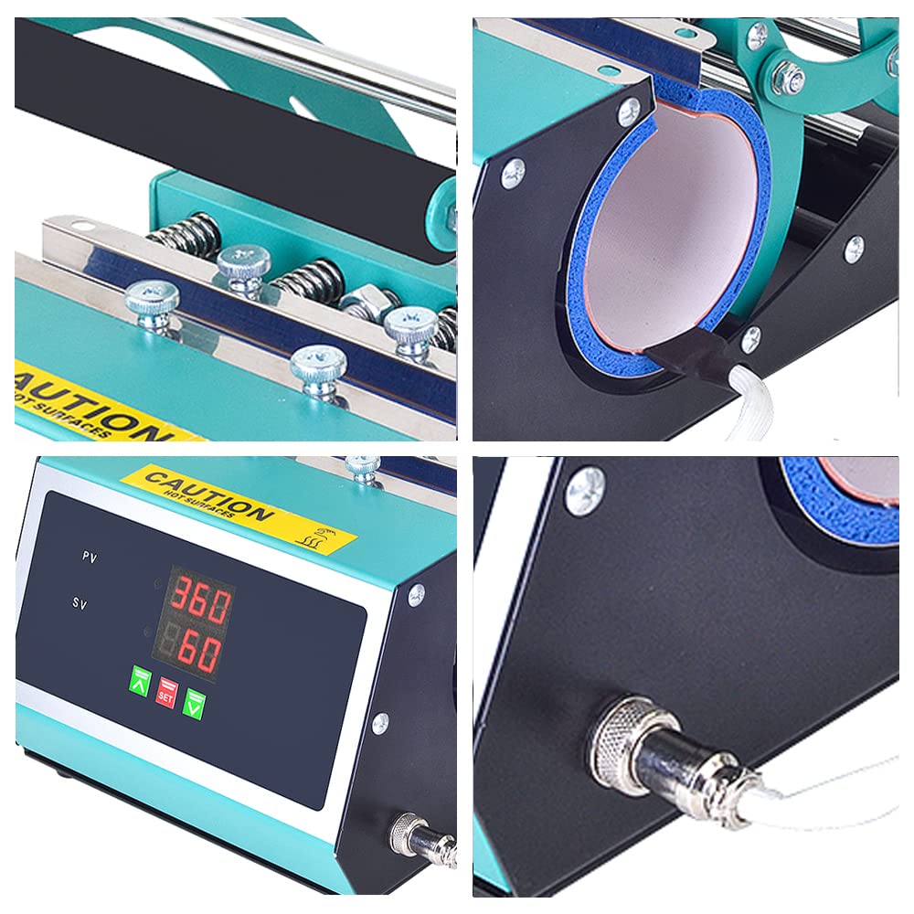 20oz DIY Tumbler Heat Press Machine - Sublimation Heat Transfer for Skinny Tumblers, Perfect for Custom Mug & Cup Printing (Green) | Home Crafting, Small Business & Personalized Gift Making