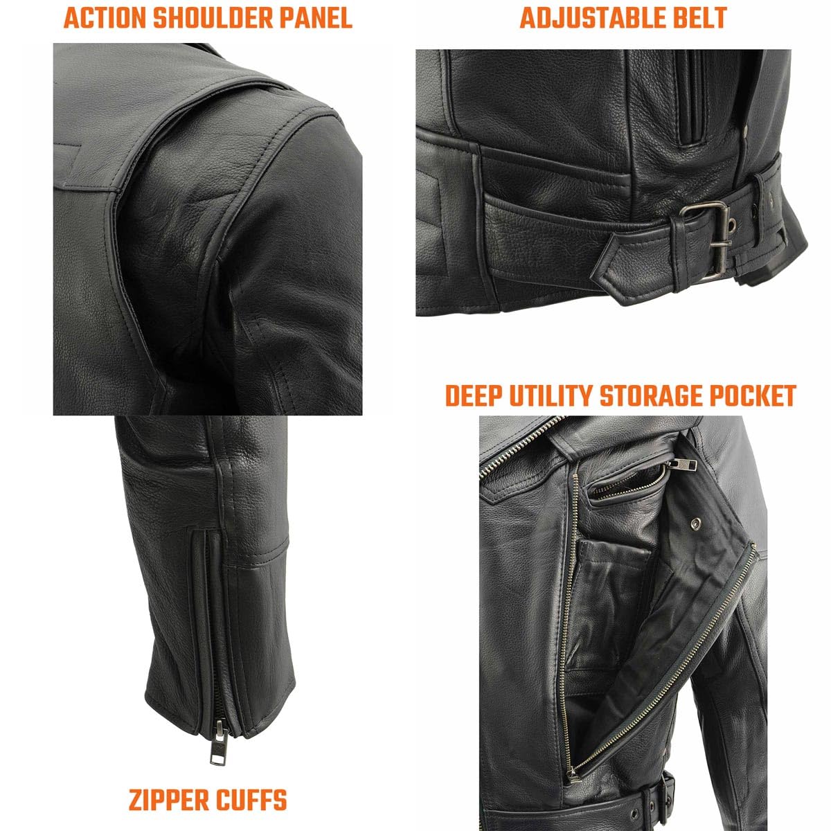 Milwaukee Men's Side Set Belt Utility Pocket Motorcycle Jacket - Durable Workwear for Construction, Riding & Outdoor Adventures