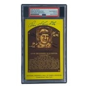Authentic Enos Slaughter Signed 4x6 St. Louis Cardinals HOF Plaque Card - PSA/DNA Certified #85025666 - Perfect for Baseball Memorabilia Collections & Sports Fan Gifts