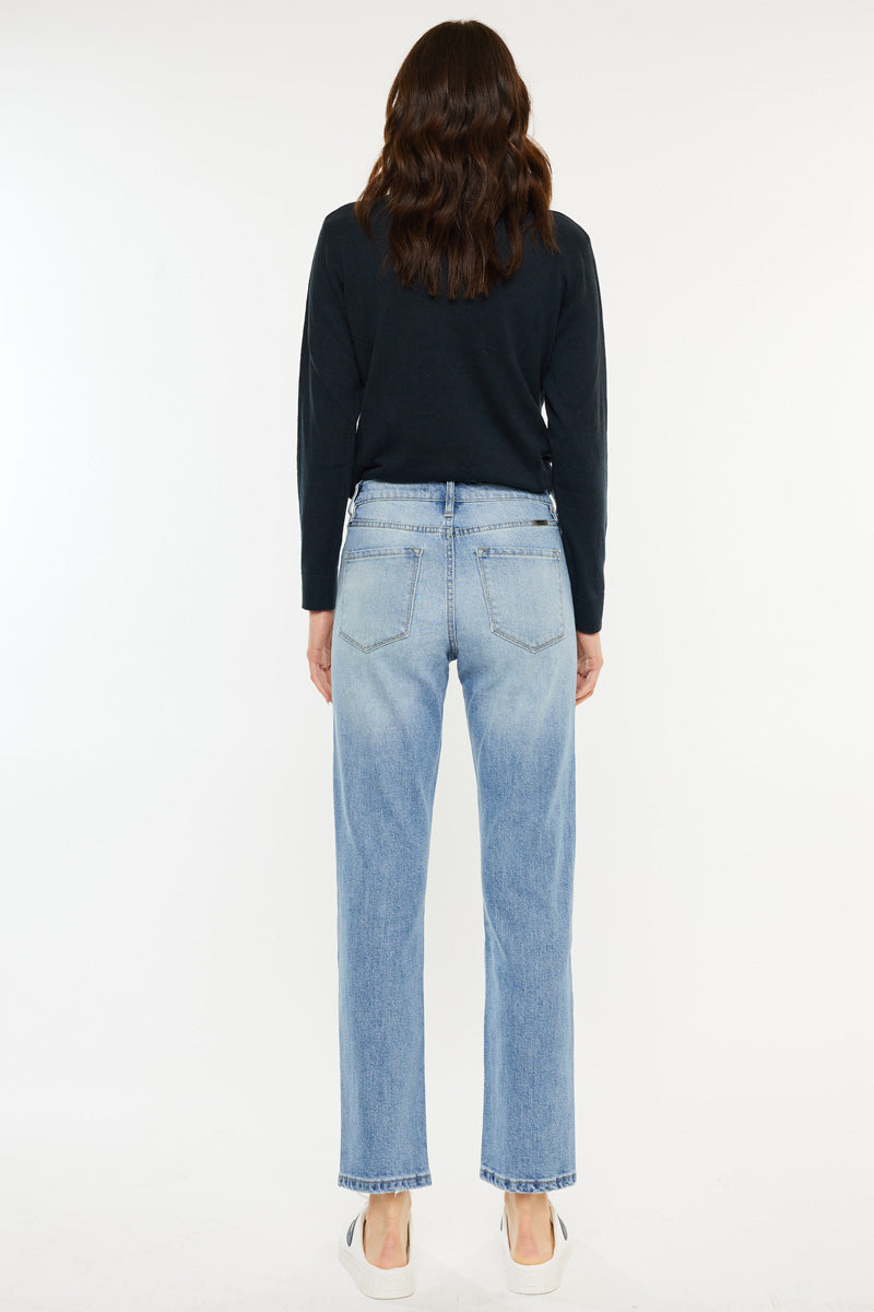 Marley High Rise Slim Straight Leg Jeans for Women - Comfortable Stretch Denim Pants - Perfect for Casual Wear, Office & Date Nights