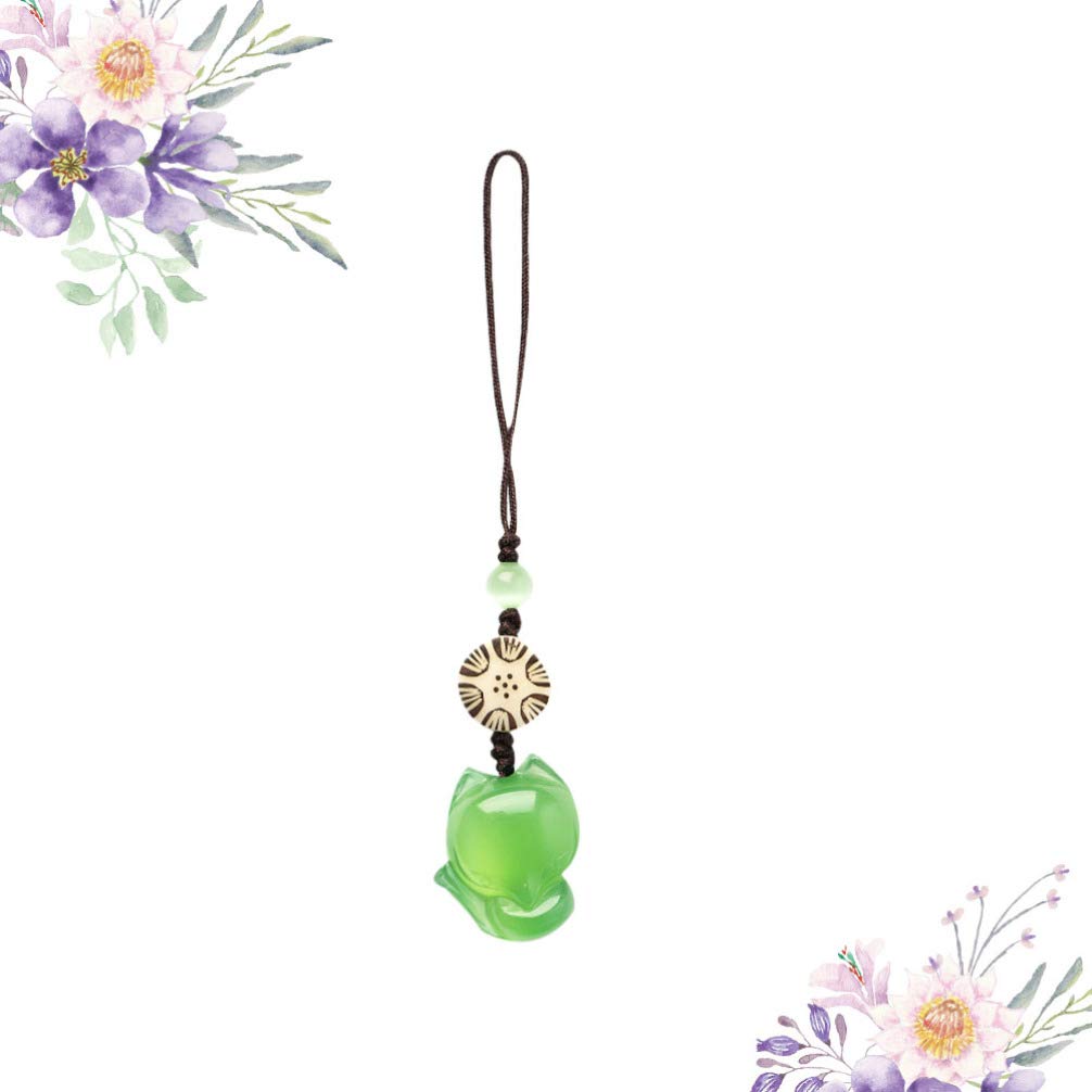 UKCOCO Cartoon Phone Lanyard - Beaded Wrist Strap & Key Holder for Decor & Gifts (Emerald Charm)