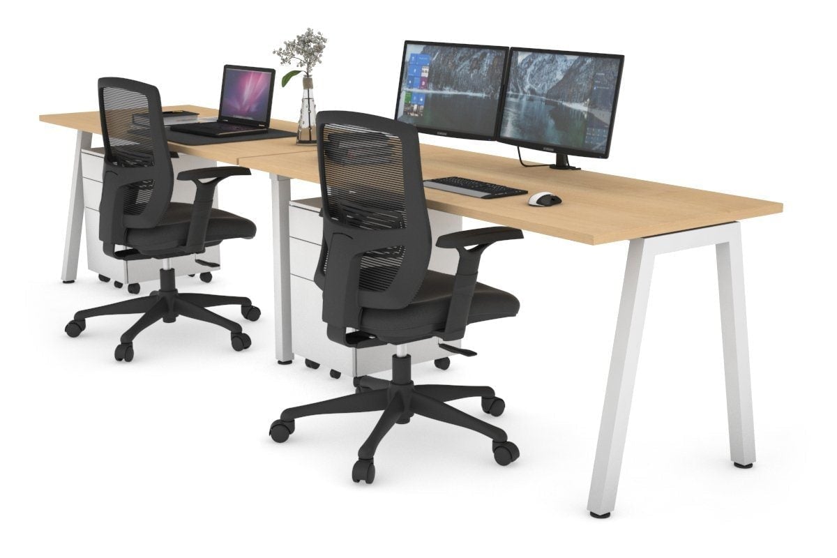 Dual Workstation Office Desk for 2 People - 1400L x 700W Dimensions - Perfect for Shared Workspaces, Home Offices & Collaborative Environments