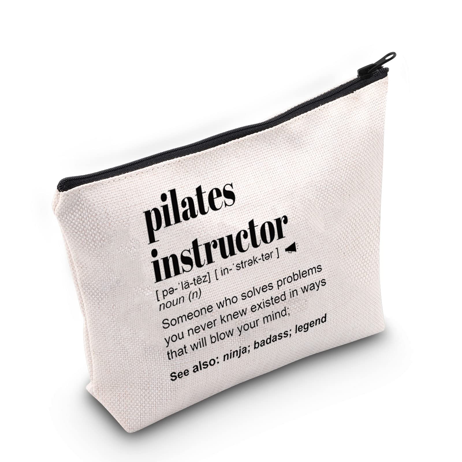 Premium Pilates Instructor Survival Kit - Zippered Makeup Bag with Inspirational Quote - Perfect Coach Trainer Appreciation Gift for Yoga, Fitness & Wellness Enthusiasts - Ideal for Gym, Studio & Travel Use