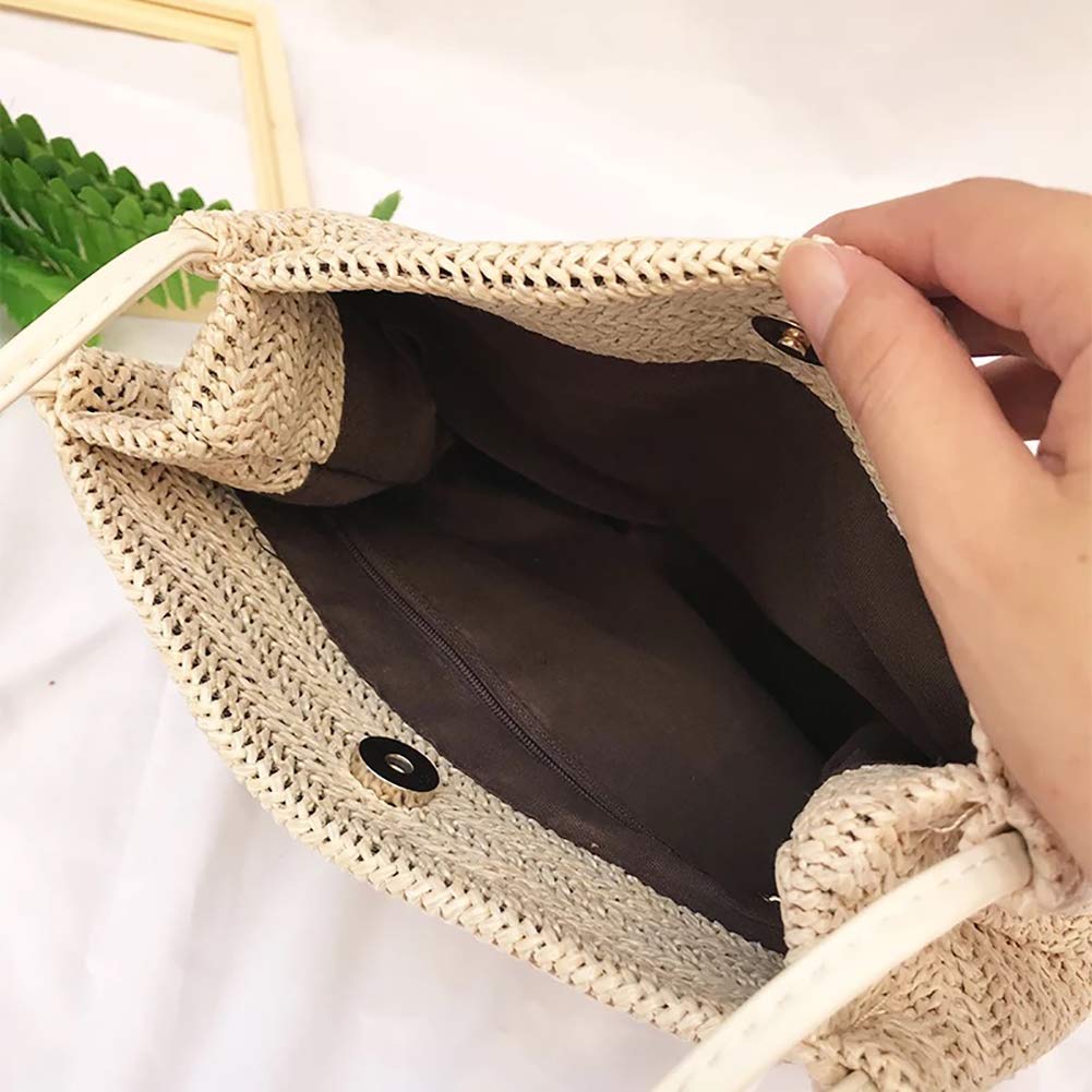 Aphoraeny Straw Beach Bag - Large Woven Tote Handbag for Women, Summer Shoulder Purse with Bucket Design, Perfect for Pool, Vacation, and Outdoor Activities