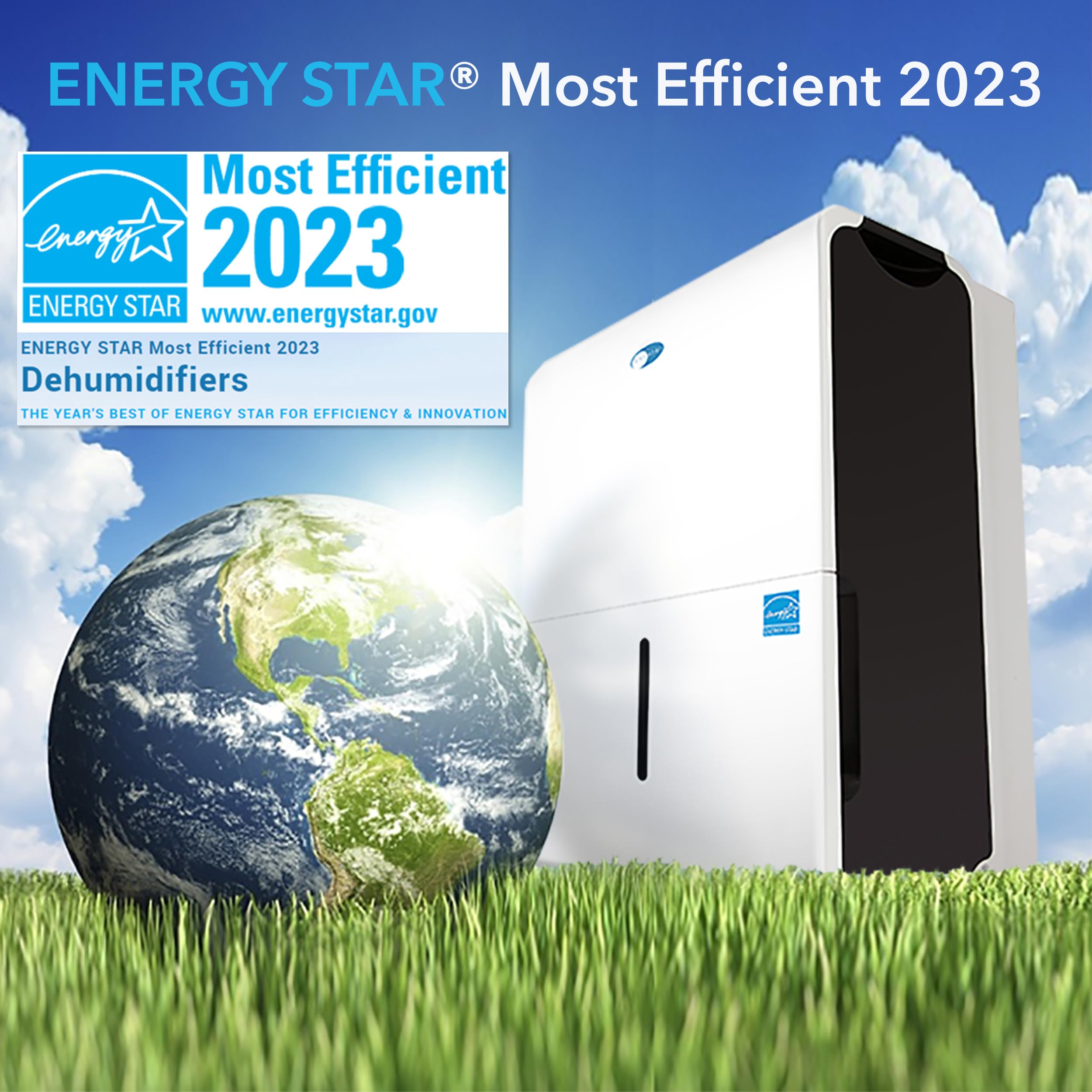 Whynter Energy Star RPD-506EWP 50 Pint High Capacity Portable Dehumidifier with Built-in Pump - Covers up to 4000 sq ft - White & Black Design - Perfect for Basements, Large Rooms, and Humid Climates