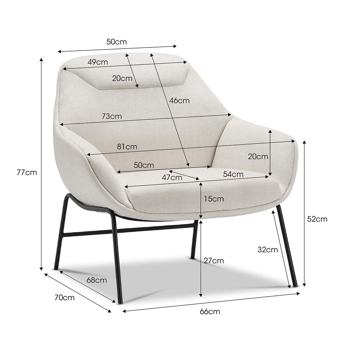 Luxury Designer Fabric Armchair - Modern Upholstered Accent Chair for Living Room, Bedroom & Office - Comfortable & Stylish Home Decor Furniture