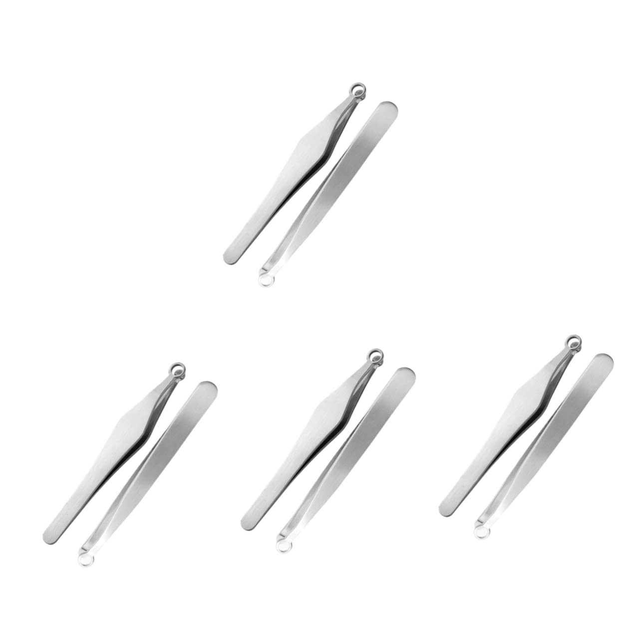 FRCOLOR 8-Piece Stainless Steel Nose Hair Trimmer Set for Men - Eyebrow Plucker, Eyelash Tweezers & Facial Grooming Tools - Perfect for Eyebrow Shaping, Nose Hair Removal & Makeup Application