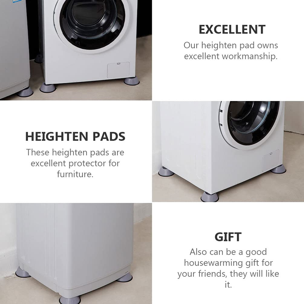 Hemoton 8-Piece Non-Slip Furniture Pads - Anti-Vibration Refrigerator & Washing Machine Feet - Soft Rubber Anti-Skid Stabilizers for Floors (Use for Dryers, Fridges, Furniture to Prevent Movement & Noise)