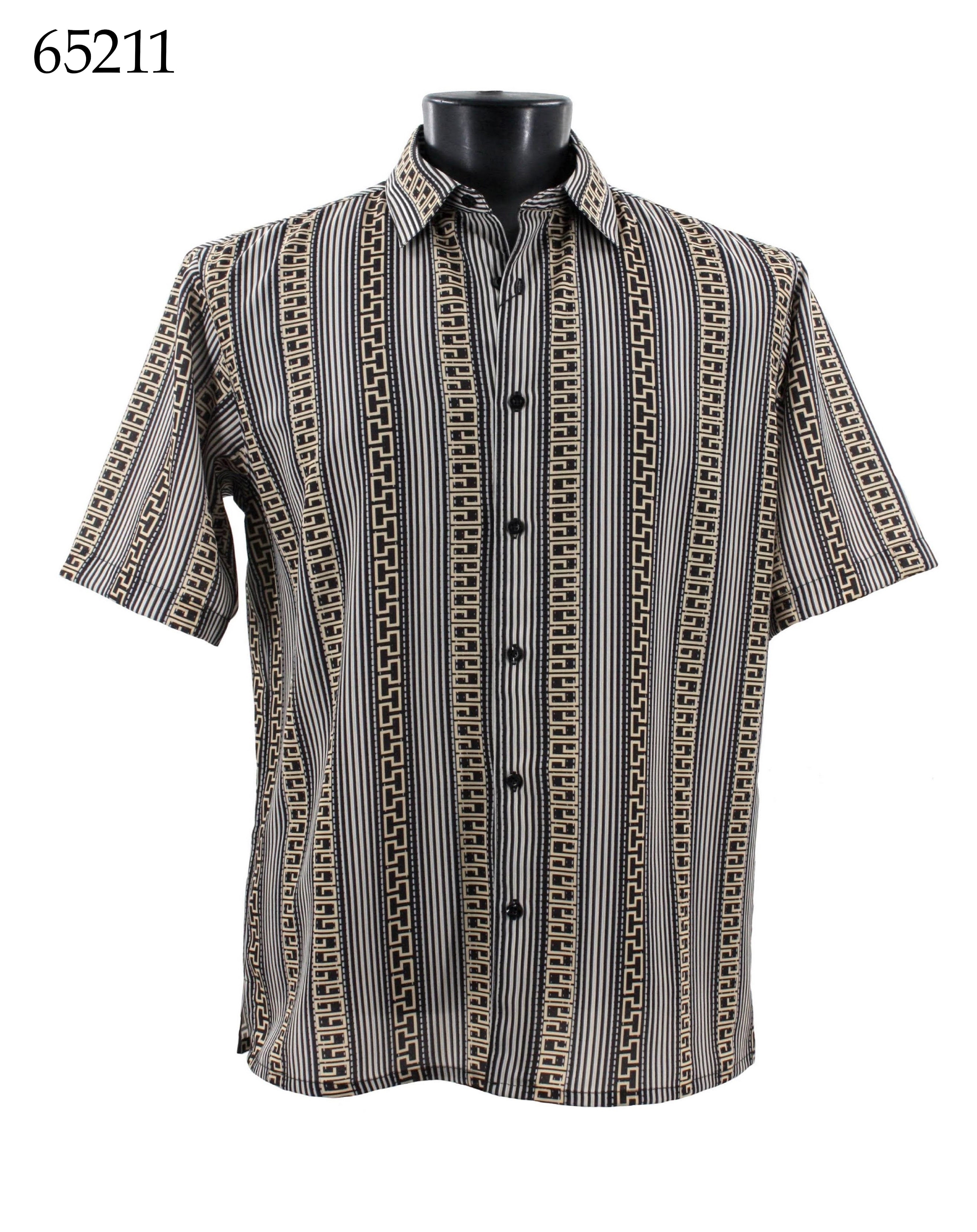 Bassiri Men's Casual Short Sleeve Shirt 65211 - Comfortable Breathable Button Down Shirt for Summer, Office, and Outdoor Activities