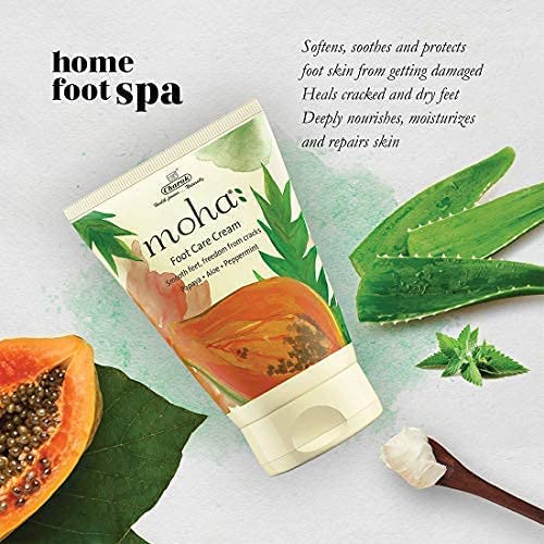 Moisturizing Foot Cream for Rough, Dry & Cracked Heels - Repairing Foot Balm with Aloe Vera, Papaya & Peppermint - 50g (Pack of 1) - Ideal for Daily Foot Care, Cracked Heel Treatment & Softening Dry Feet